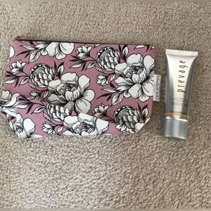 “PREVAGE” FLORAL COSMETIC BAG WITH ANTI-AGING BOOSTING CLEANSER- NEW UNOPENED